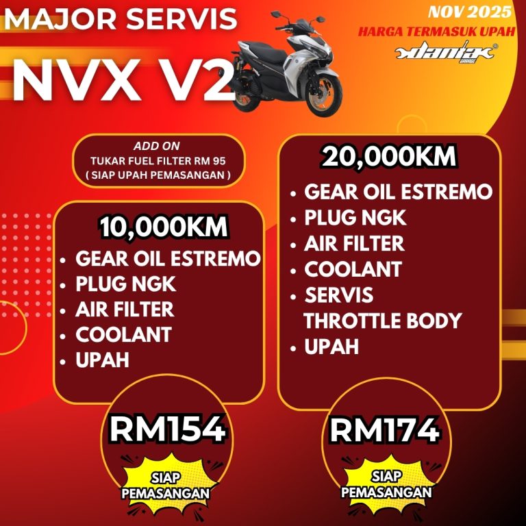 PAKEJ MAJOR SERVICE SCOOTER YAMAHA NVX V2