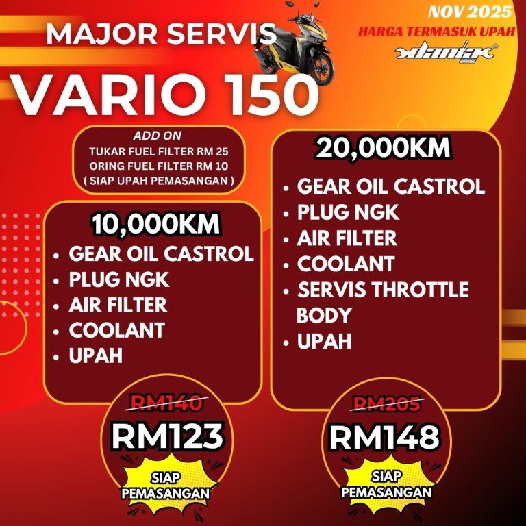 PAKEJ MAJOR SERVICE HONDA VARIO 150