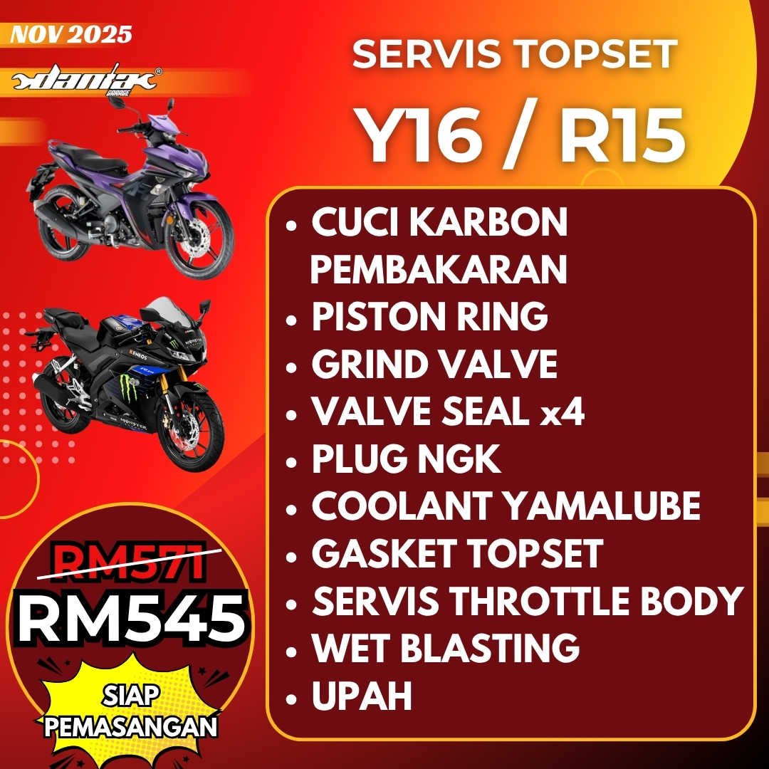 PAKEJ TOPSET YAMAHA Y16 R15